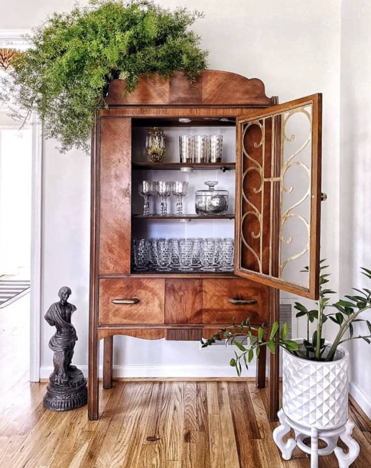 New Modern Ideas For Using China Cabinets The Kitchn   Wooden China Cabinet